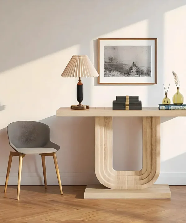 Contemporary Horseshoe Base Timber Hall Surface Polished Composed