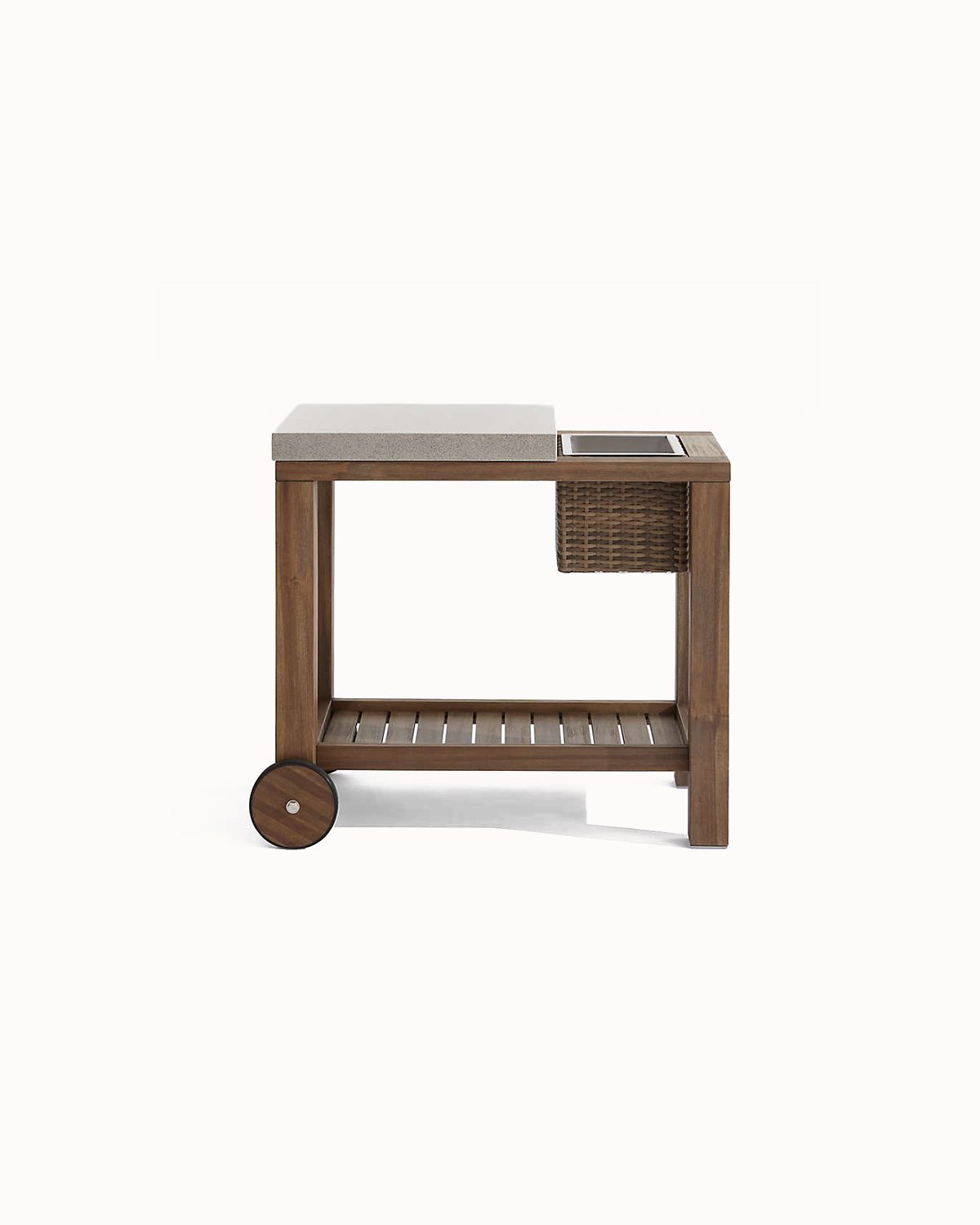 Rich Grain Rattan Weave Shelf Ready Spirits Trolley