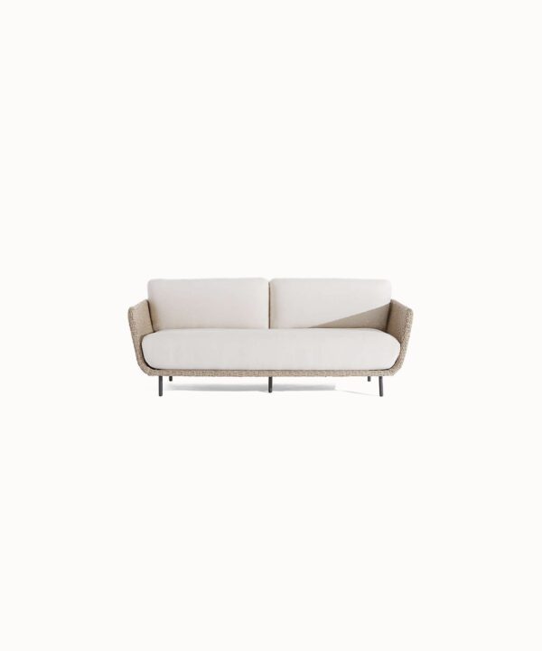 Low Profile Rattan Weave Everyday Use Couch
