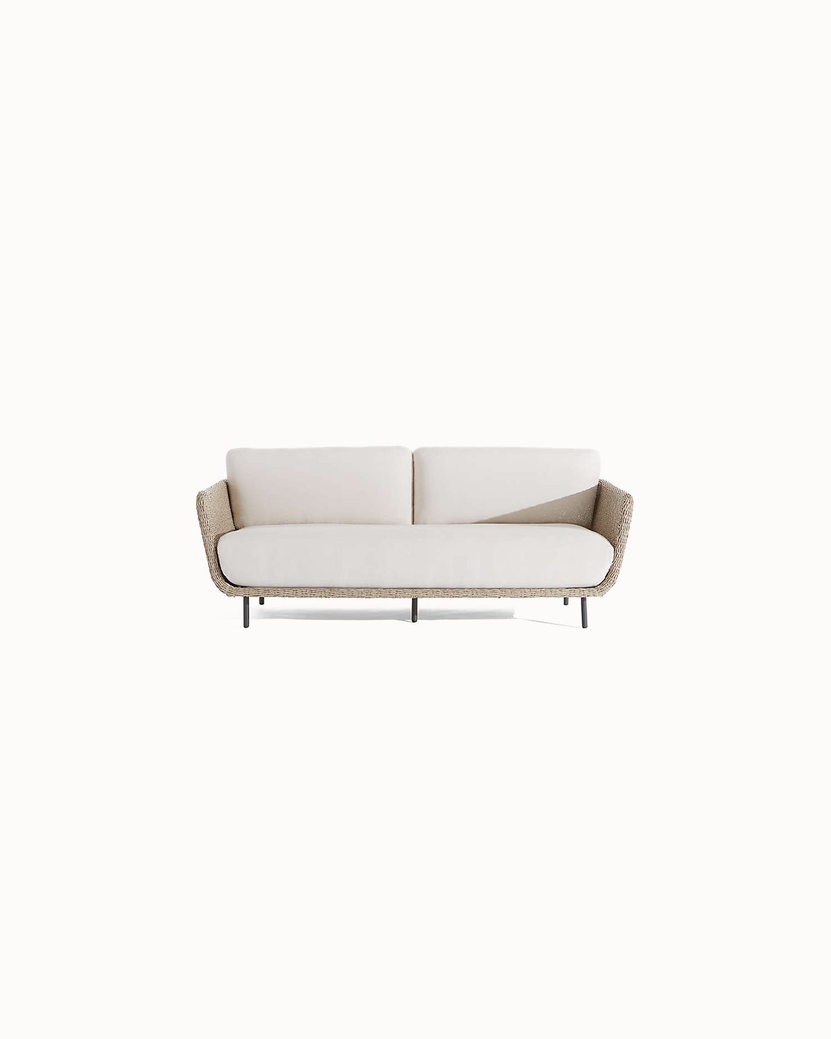 Low Profile Rattan Weave Everyday Use Couch