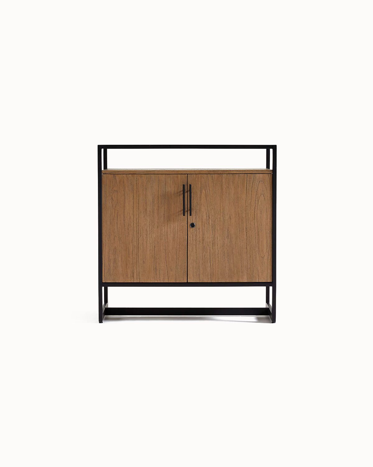 Clean Line Walnut Tone Compact Footprint Spirits Console