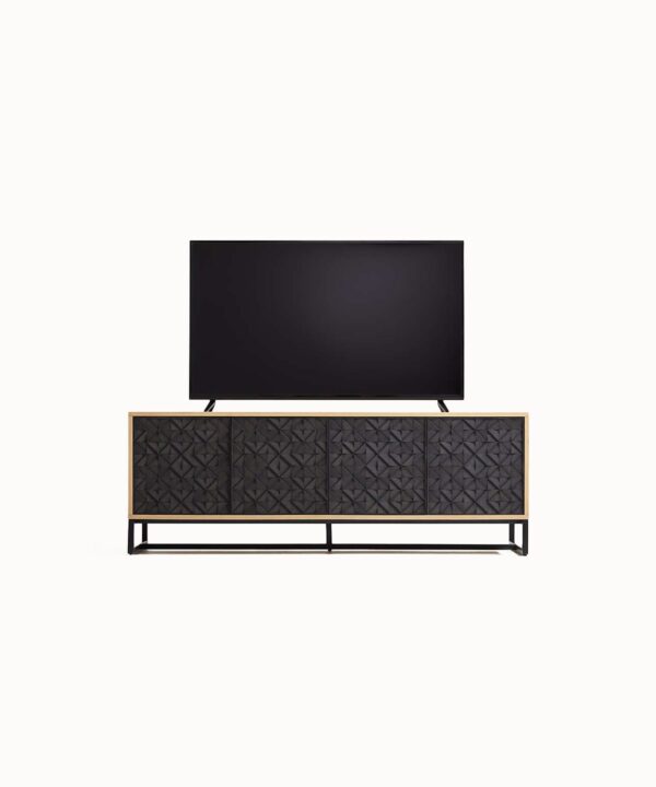 Sculpted Natural Fiber Everyday Use Credenza
