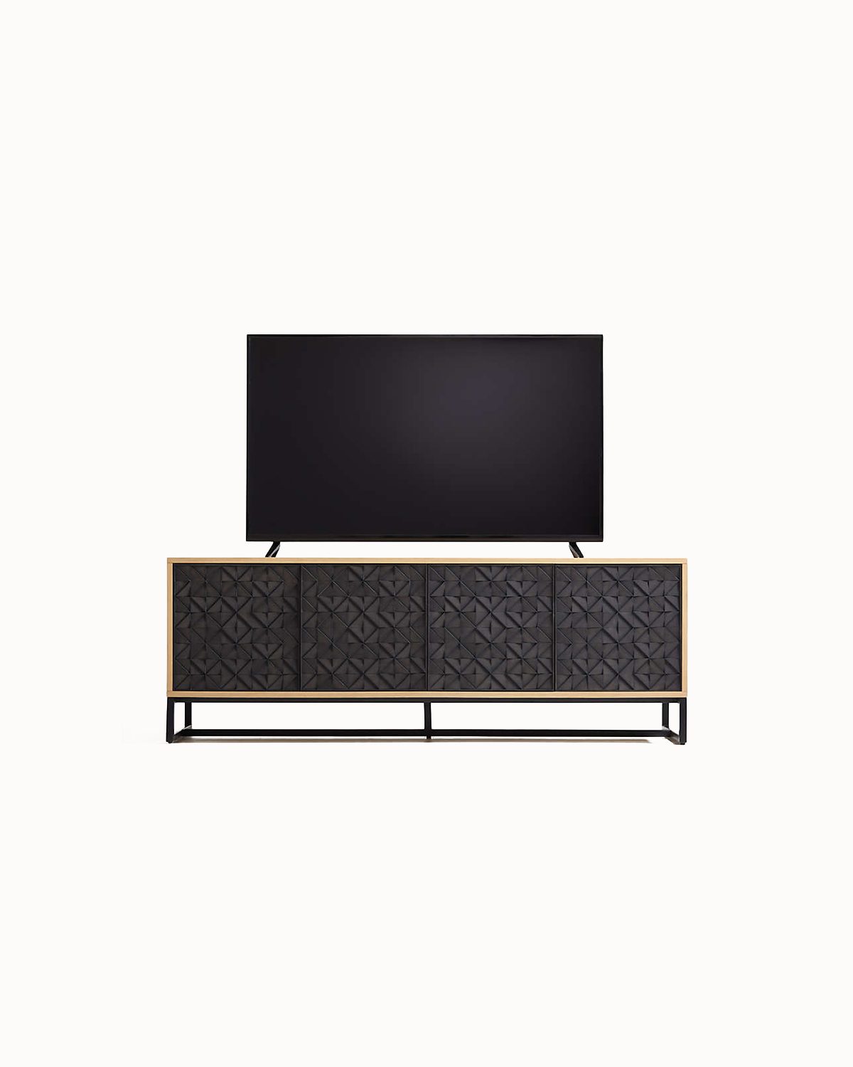 Sculpted Natural Fiber Everyday Use Credenza