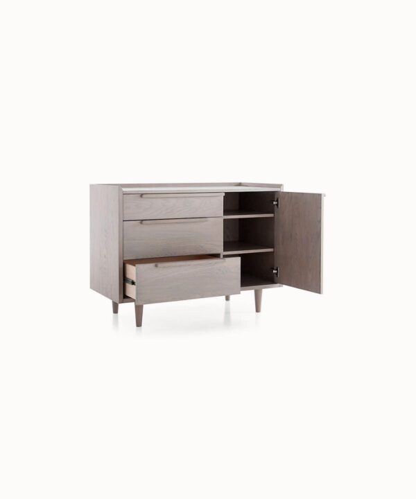 Airy Form Oak Tone Compact Footprint Storage Tower