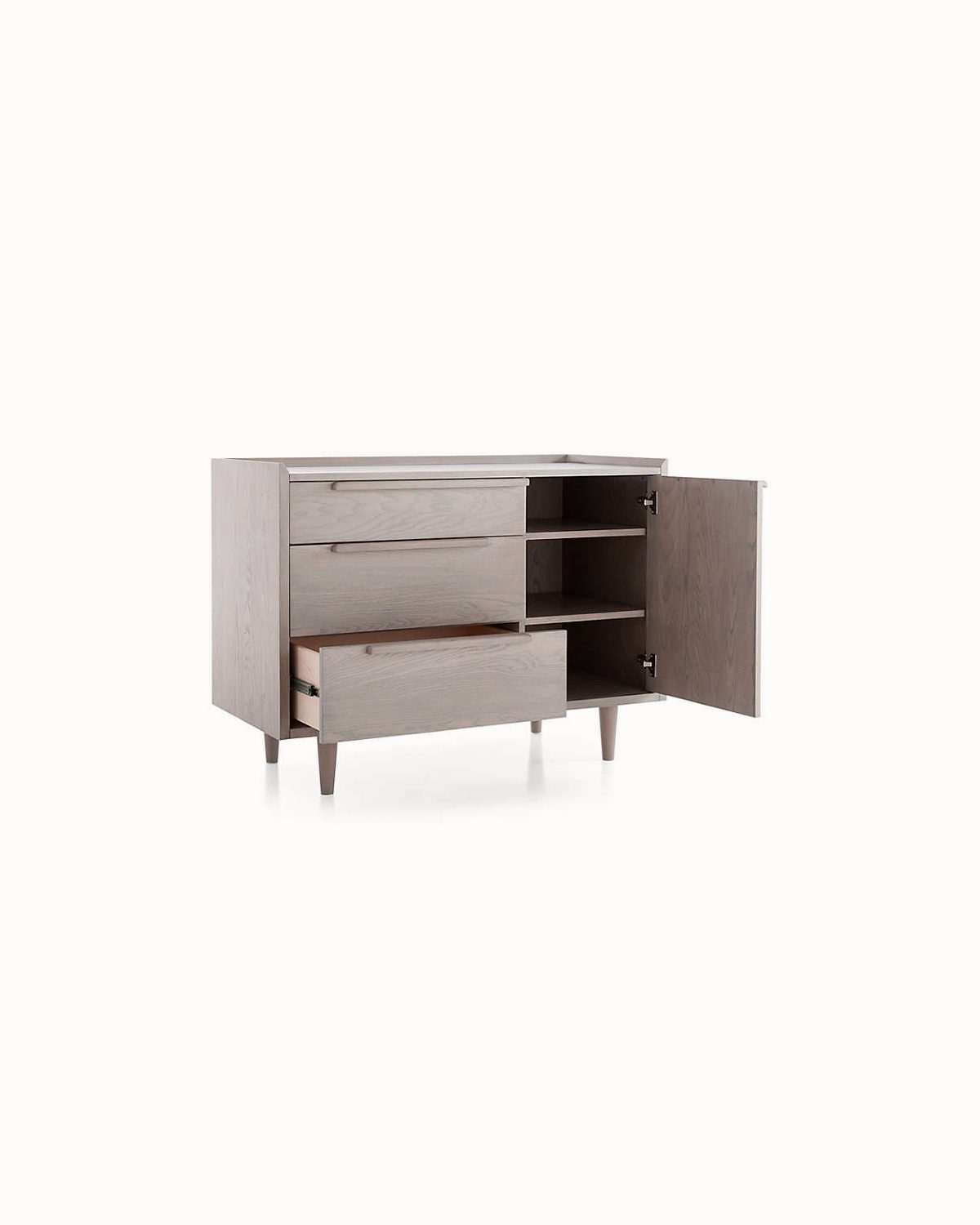 Airy Form Oak Tone Compact Footprint Storage Tower
