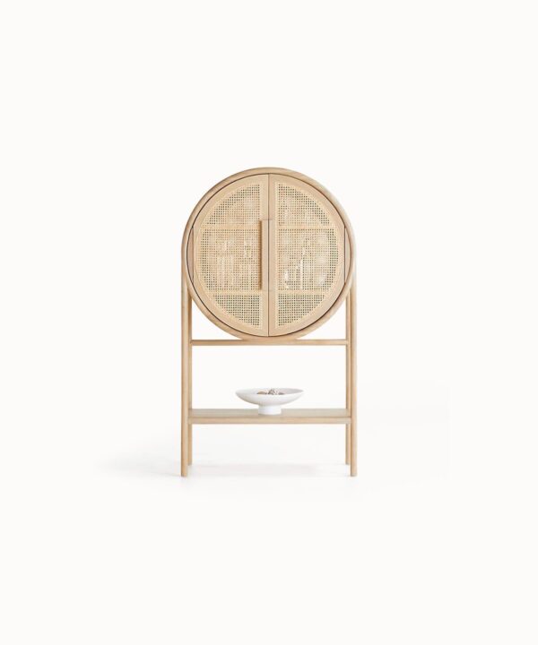 Airy Form Linen Touch Compact Footprint Spirits Console