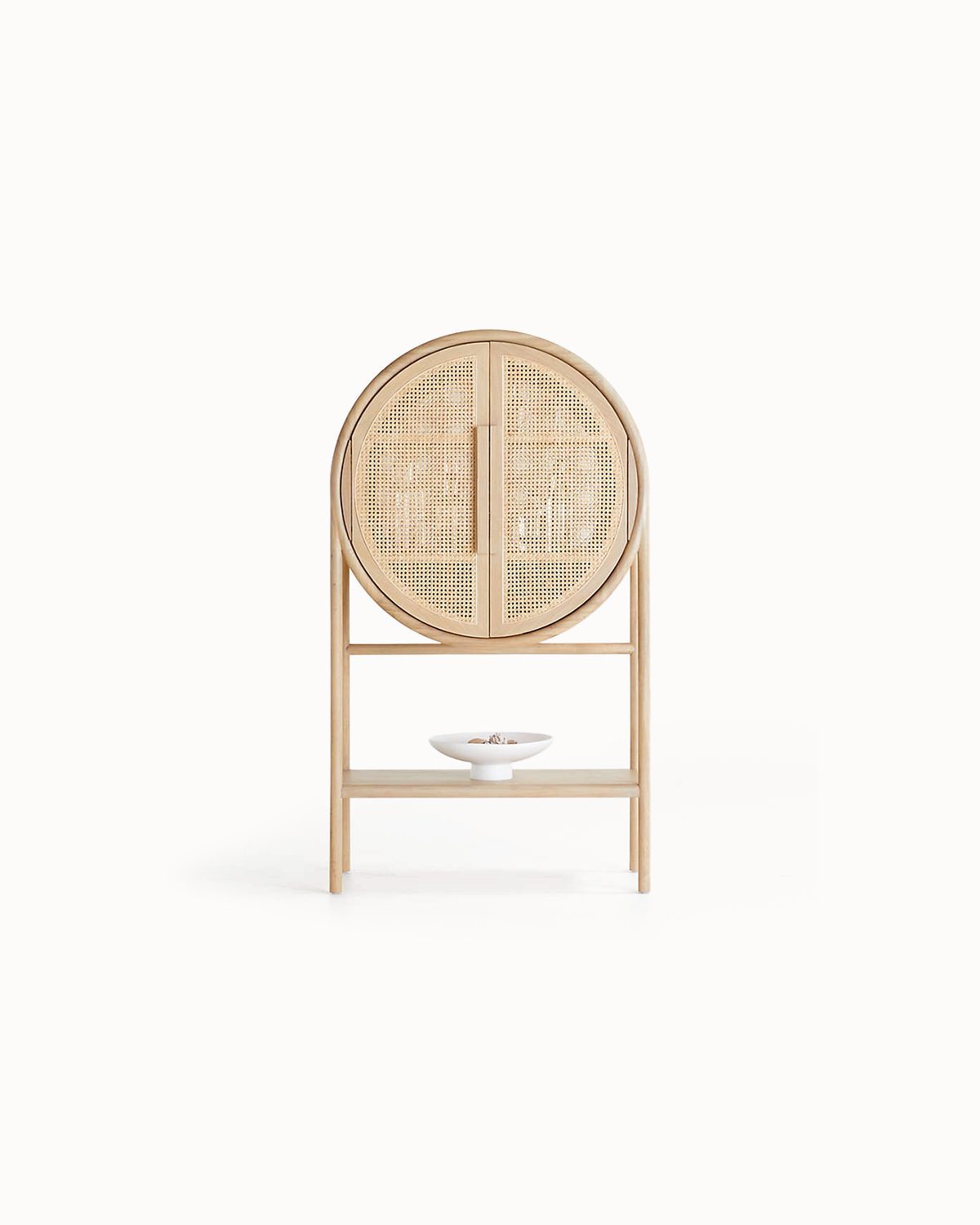 Airy Form Linen Touch Compact Footprint Spirits Console